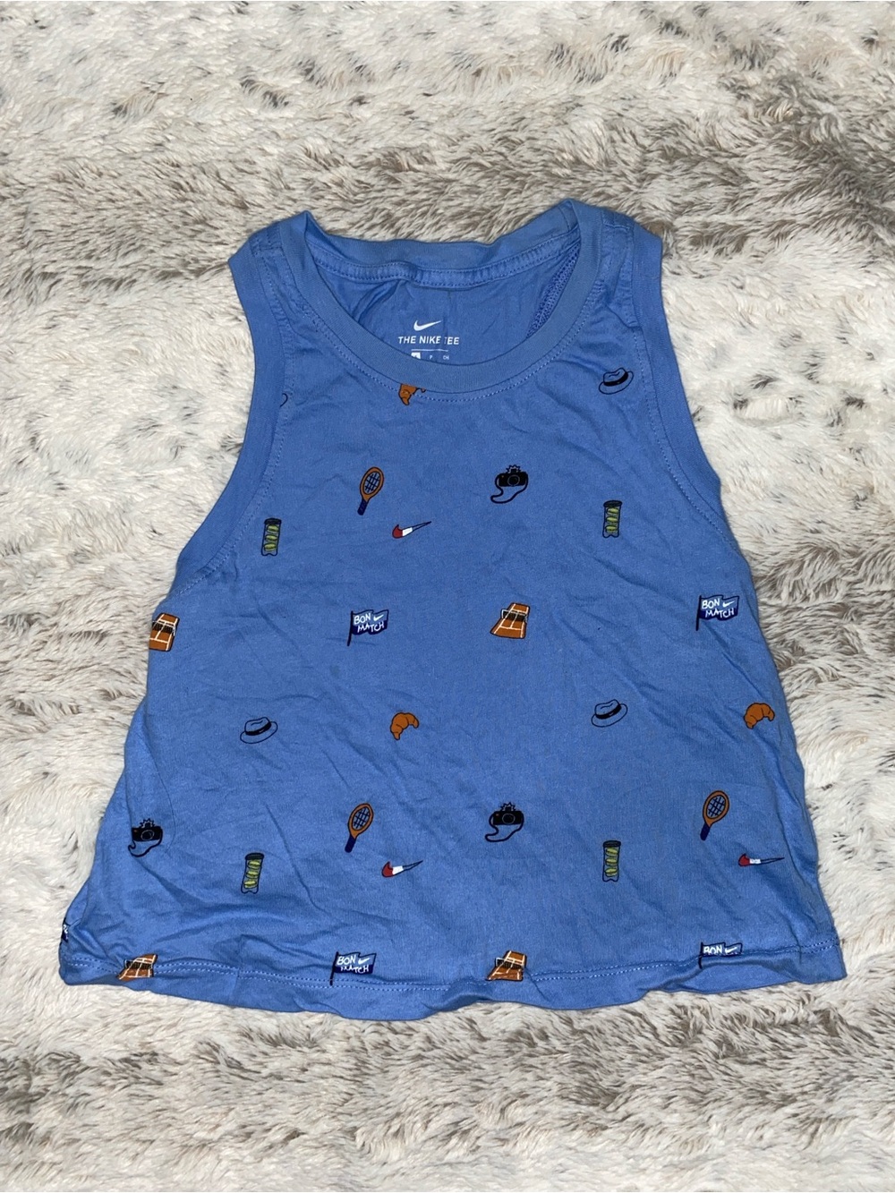 Nike Blue Boys Athletic Tank with Mini Sports Motifs
